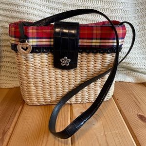 Brighton Straw Plaid Handbag /shoulder bag / tote